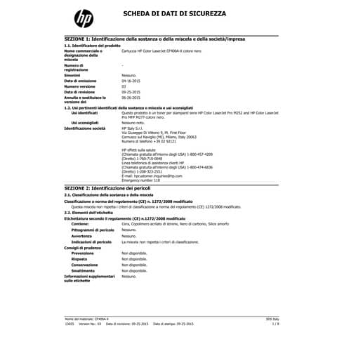 Toner alta capacità 201X HP nero  CF400X